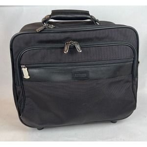 HARTMAN Luggage Mobile Tote “Intensity Series” Black Nylon/Leather w/ Lock &Docs